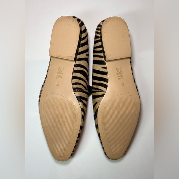 ZARA ANIMAL ZEBRA PRINT FLATS SHOES - Picture 6 of 6
